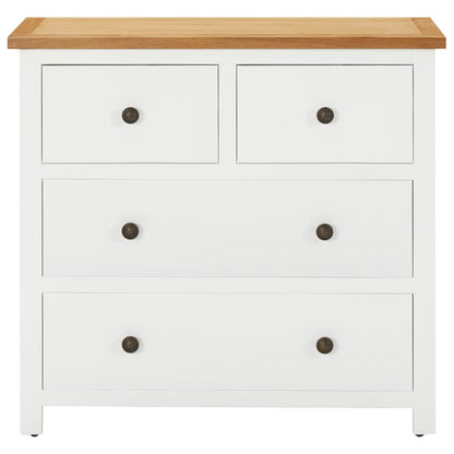 Kommode 80X35X75 Cm Massivt Egetræ