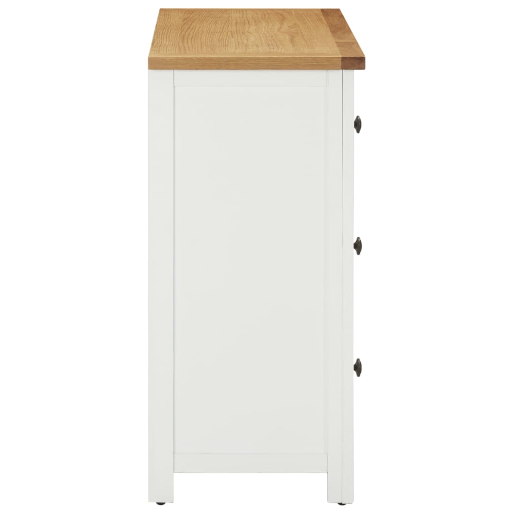Kommode 80X35X75 Cm Massivt Egetræ