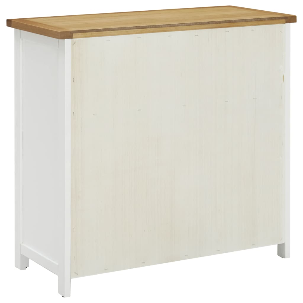 Kommode 80X35X75 Cm Massivt Egetræ