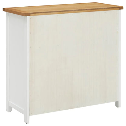 Kommode 80X35X75 Cm Massivt Egetræ