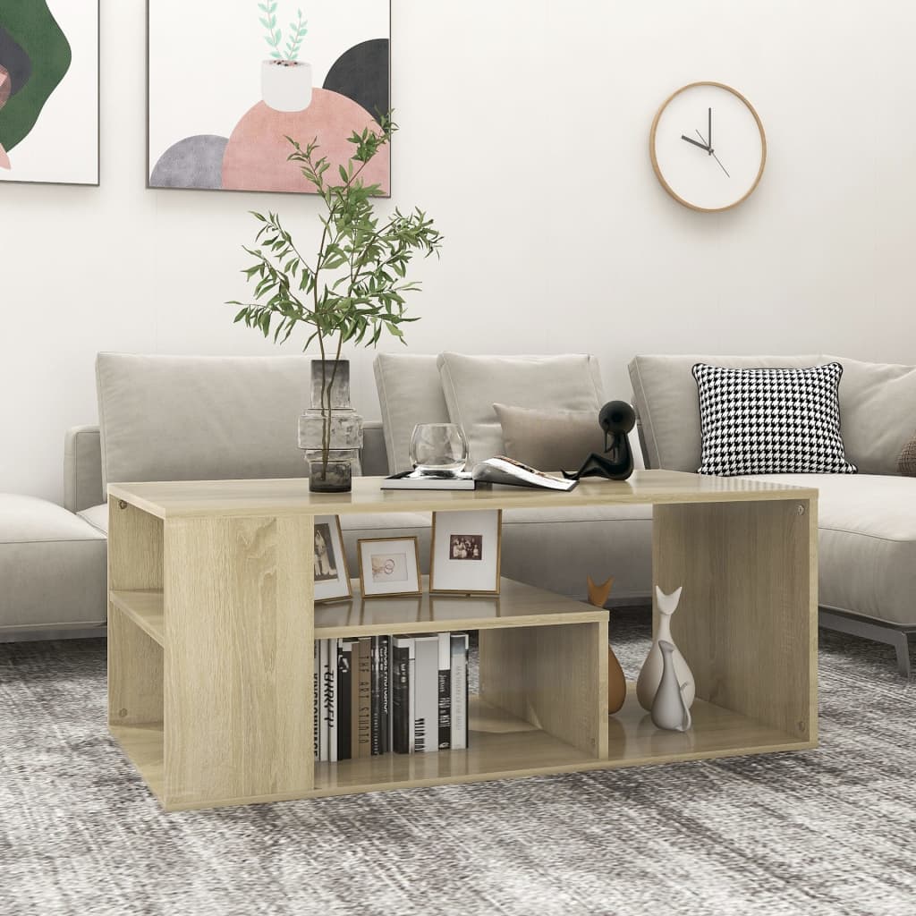 Sofabord 100X50X40 Cm Konstrueret Træ Egetræsfarve