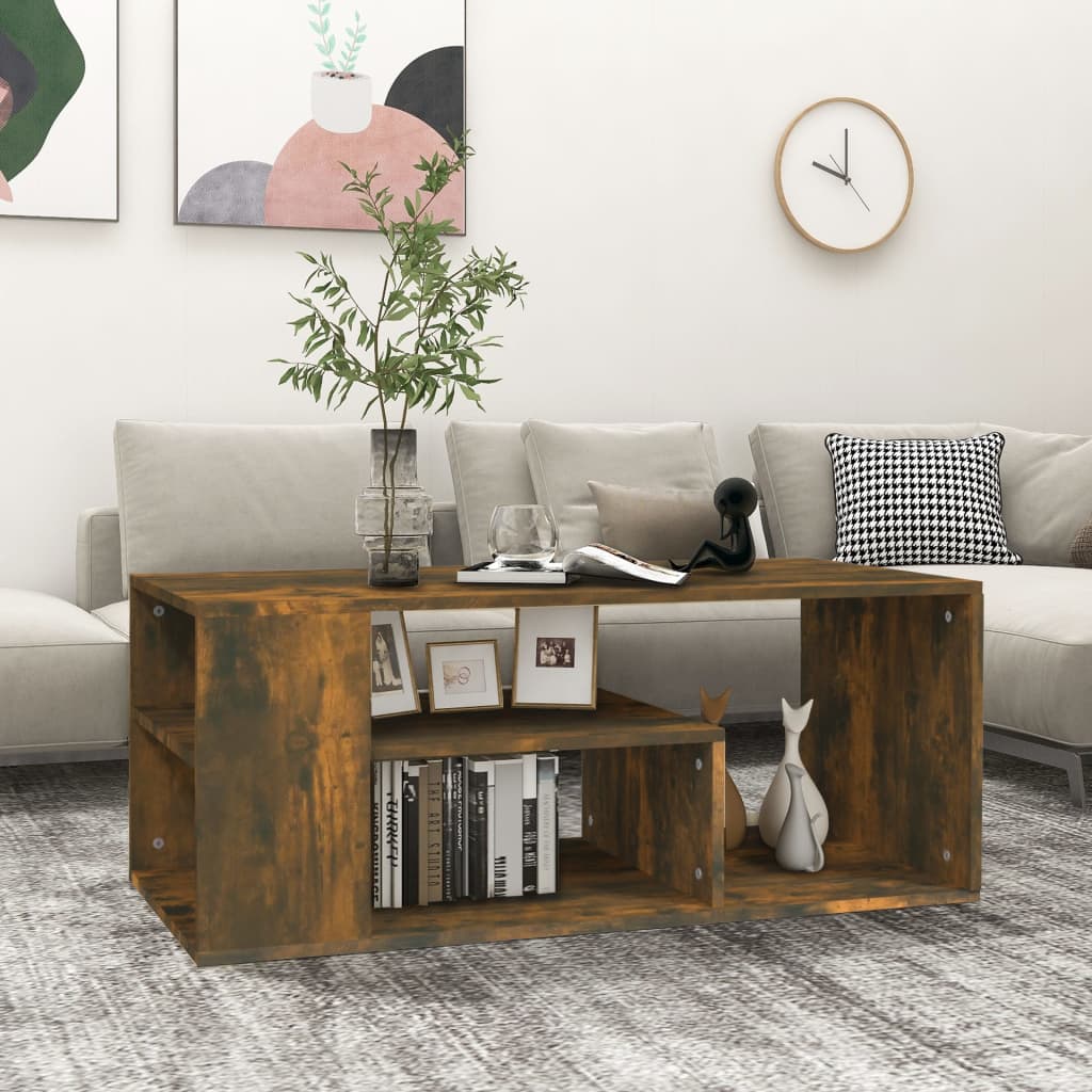 Sofabord 100X50X40 Cm Konstrueret Træ Egetræsfarve