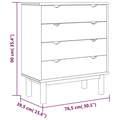 Kommode Otta 76,5X39,5X90 Cm Massivt Fyrretræ
