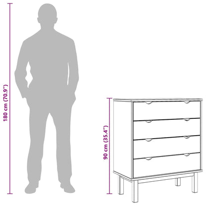 Kommode Otta 76,5X39,5X90 Cm Massivt Fyrretræ