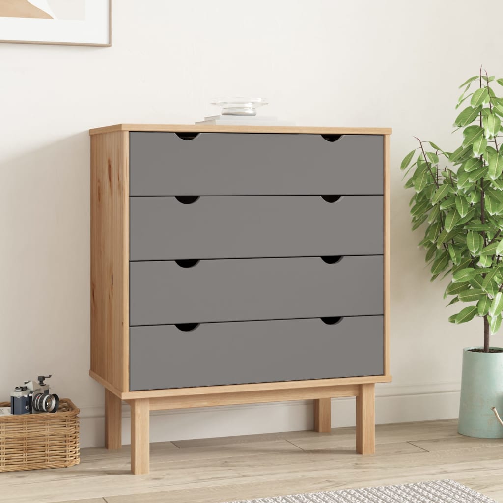 Kommode Otta 76,5X39,5X90 Cm Massivt Fyrretræ