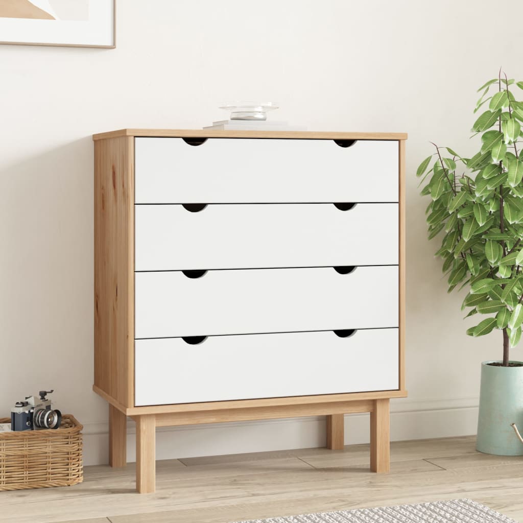 Kommode Otta 76,5X39,5X90 Cm Massivt Fyrretræ