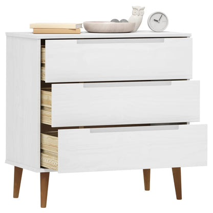 Kommode Molde 80X40X80 Cm Massivt Fyrretræ