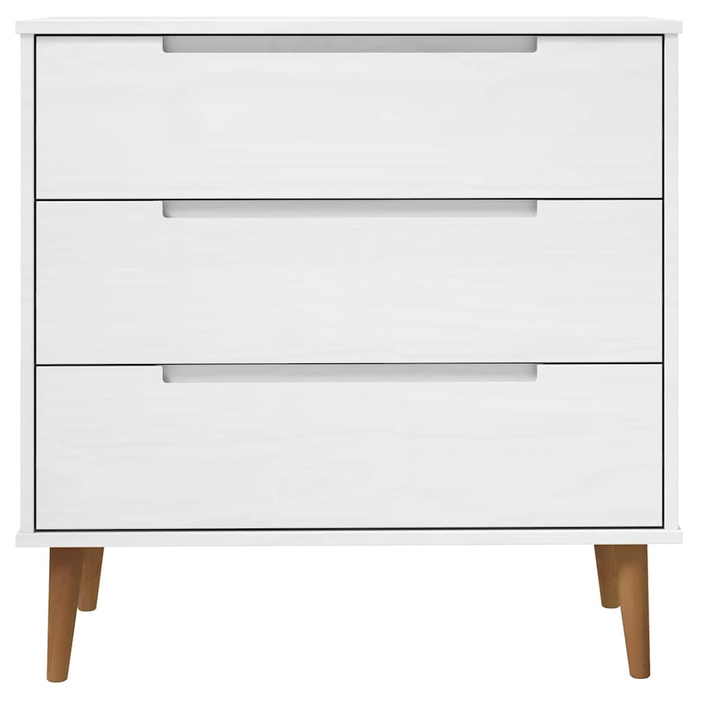 Kommode Molde 80X40X80 Cm Massivt Fyrretræ
