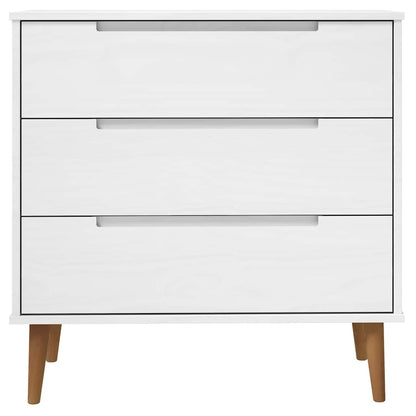 Kommode Molde 80X40X80 Cm Massivt Fyrretræ