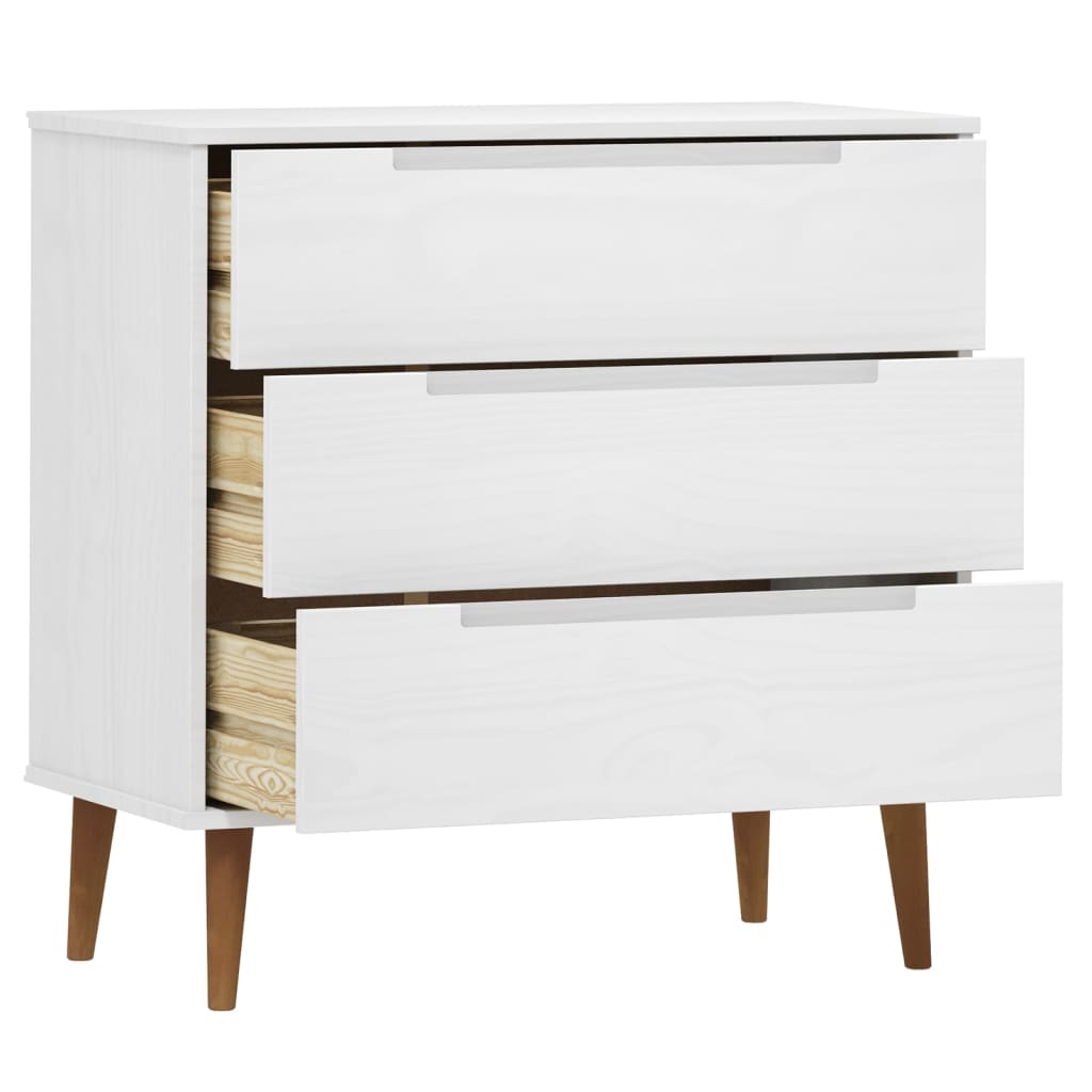 Kommode Molde 80X40X80 Cm Massivt Fyrretræ