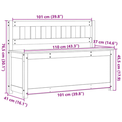 Bænk 110X41X76,5 Cm Massivt Fyrretræ