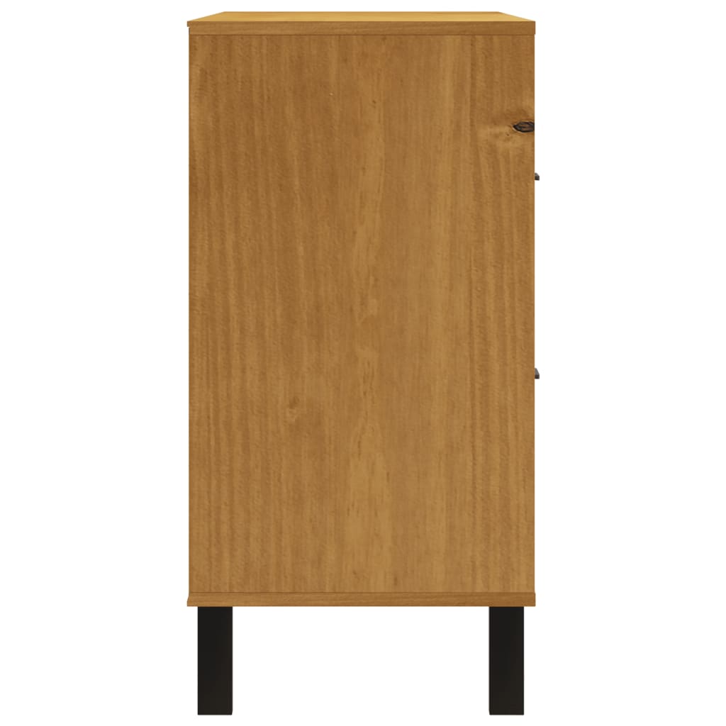 Kommode Flam 110X40X80 Cm Massivt Fyrretræ