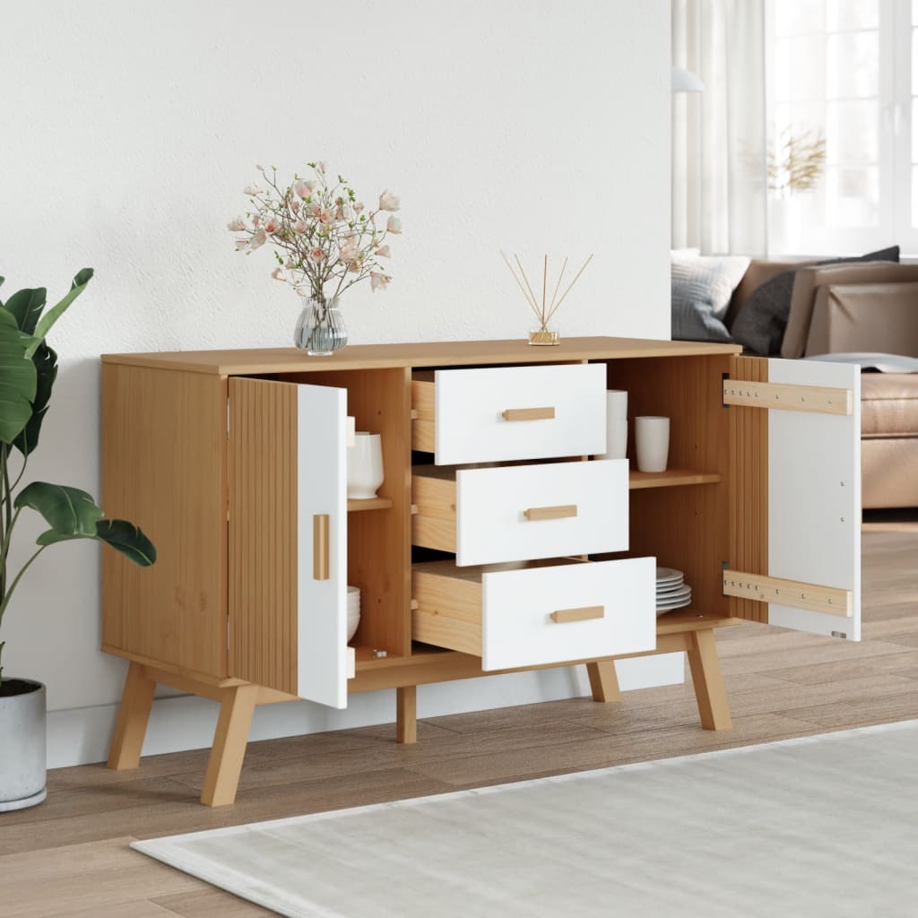 Skænk Olden 114X43X73,5 Cm Massivt Fyrretræ