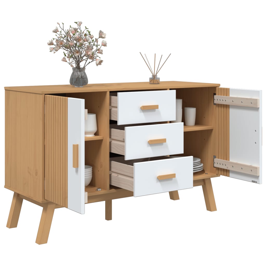 Skænk Olden 114X43X73,5 Cm Massivt Fyrretræ