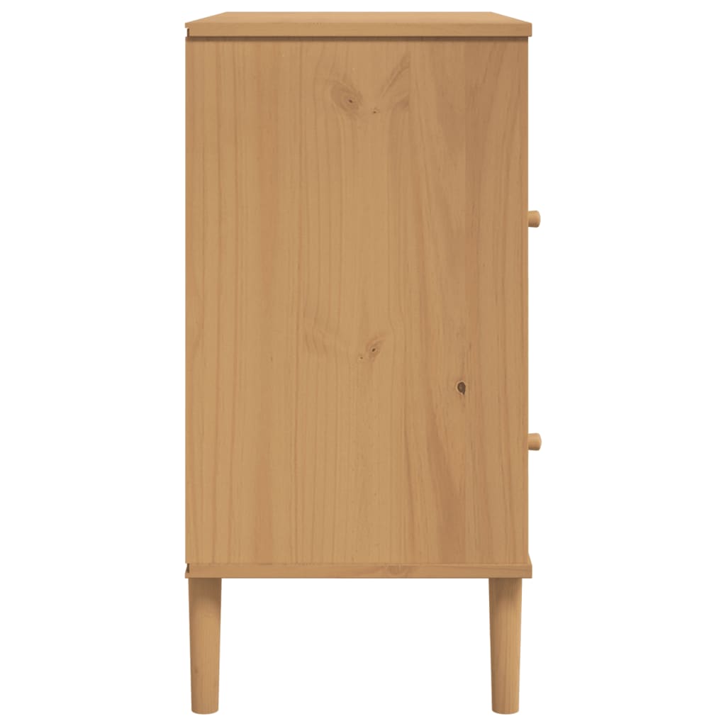 Skænk Senja 80X40X80 Cm Rattan-Look Massivt Fyrretræ