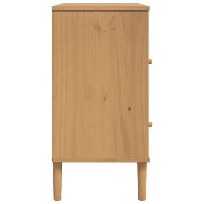 Skænk Senja 80X40X80 Cm Rattan-Look Massivt Fyrretræ