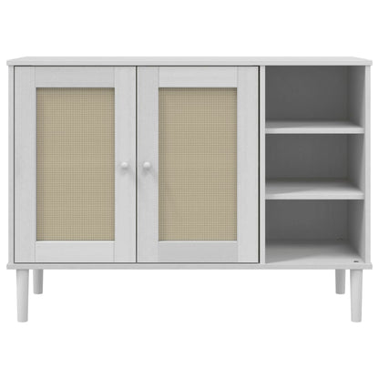 Skænk Senja 112X40X80 Cm Rattan-Look Massivt Fyrretræ