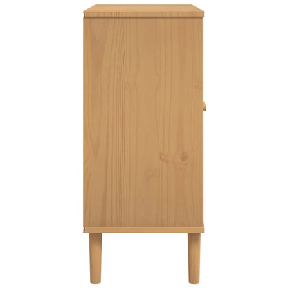 Skænk Senja 80X35X80 Cm Rattan-Look Massivt Fyrretræ