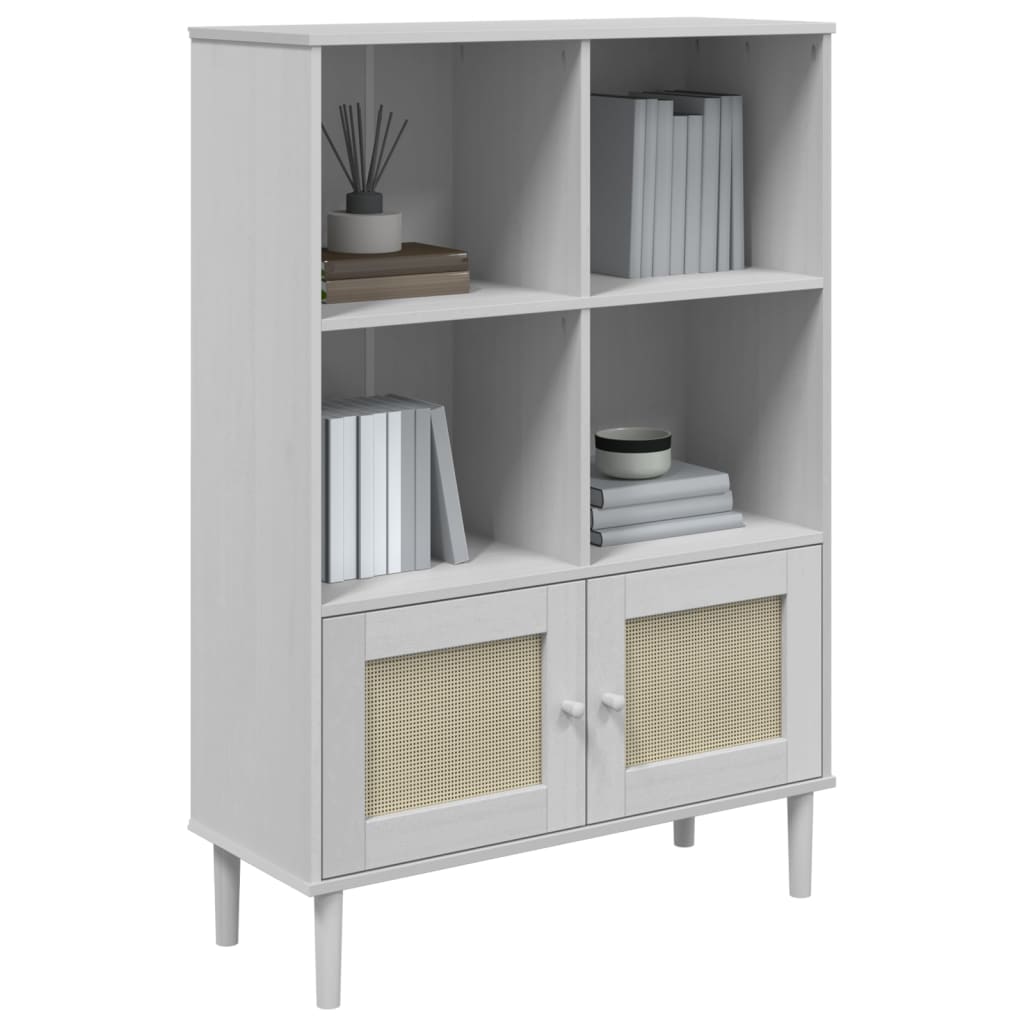 Skænk Senja 90X35X130 Rattanlook Massivt Fyrretræ