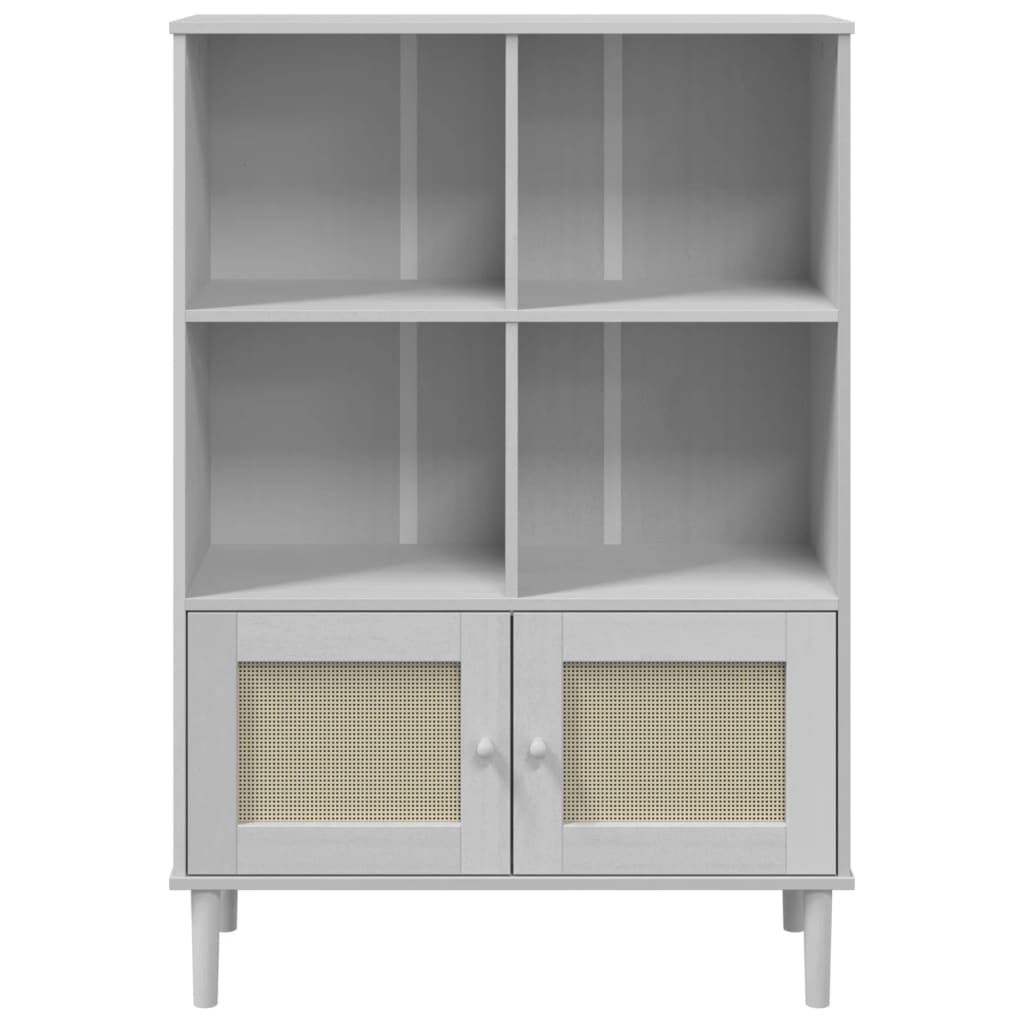 Skænk Senja 90X35X130 Rattanlook Massivt Fyrretræ