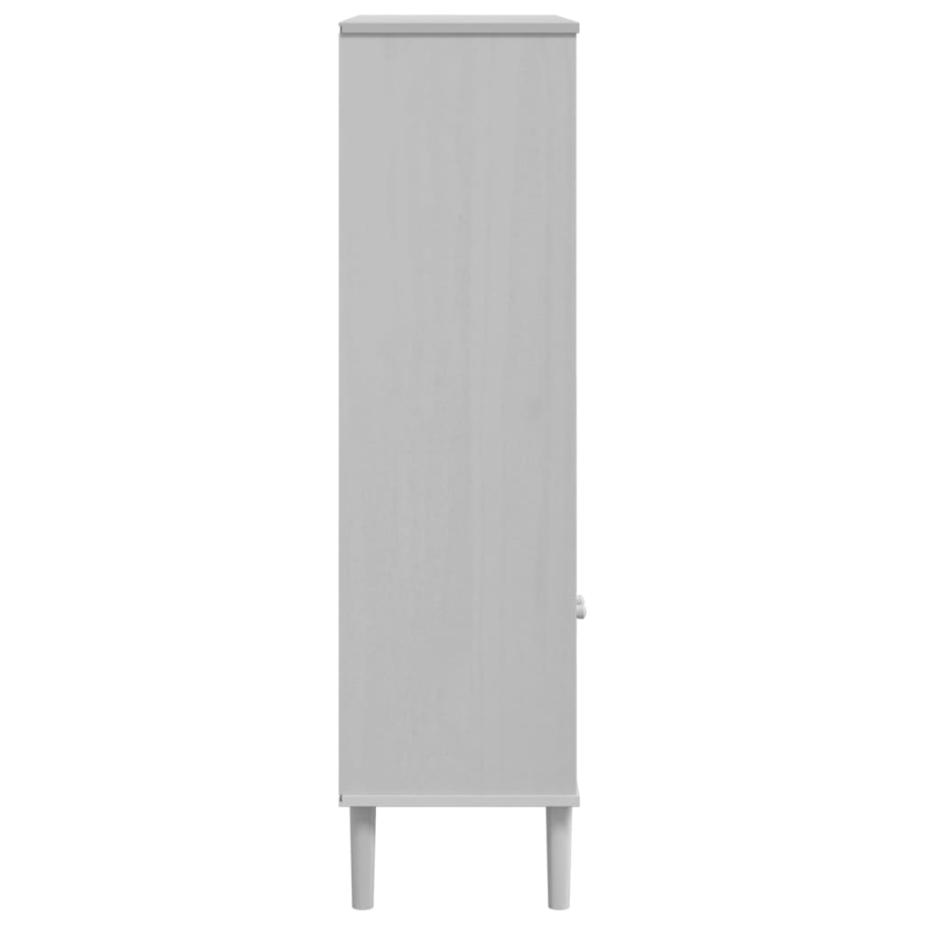 Skænk Senja 90X35X130 Rattanlook Massivt Fyrretræ