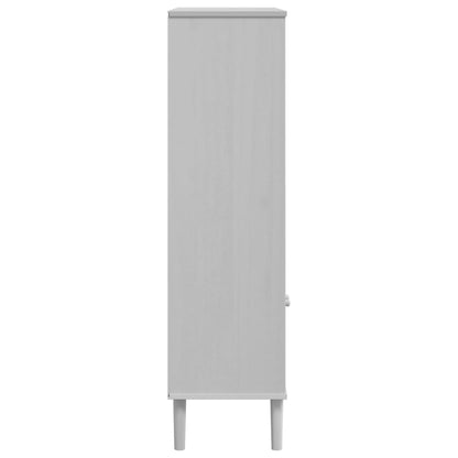 Skænk Senja 90X35X130 Rattanlook Massivt Fyrretræ