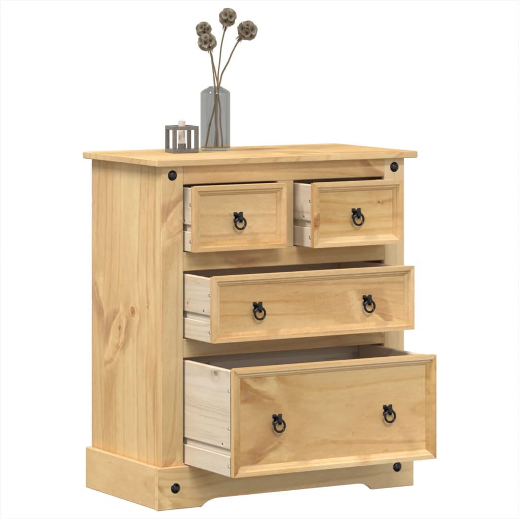Kommode Corona 80X43X91 Cm Massivt Fyrretræ