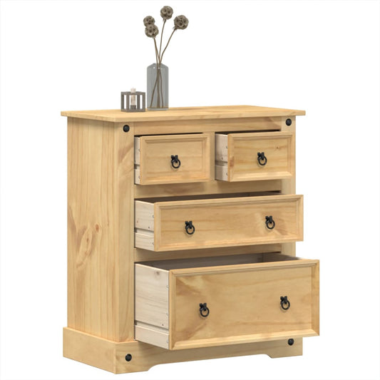 Kommode Corona 80X43X91 Cm Massivt Fyrretræ