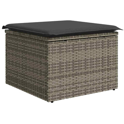 Loungesæt Til Haven 11 Dele Med Hynder Polyrattan Grå