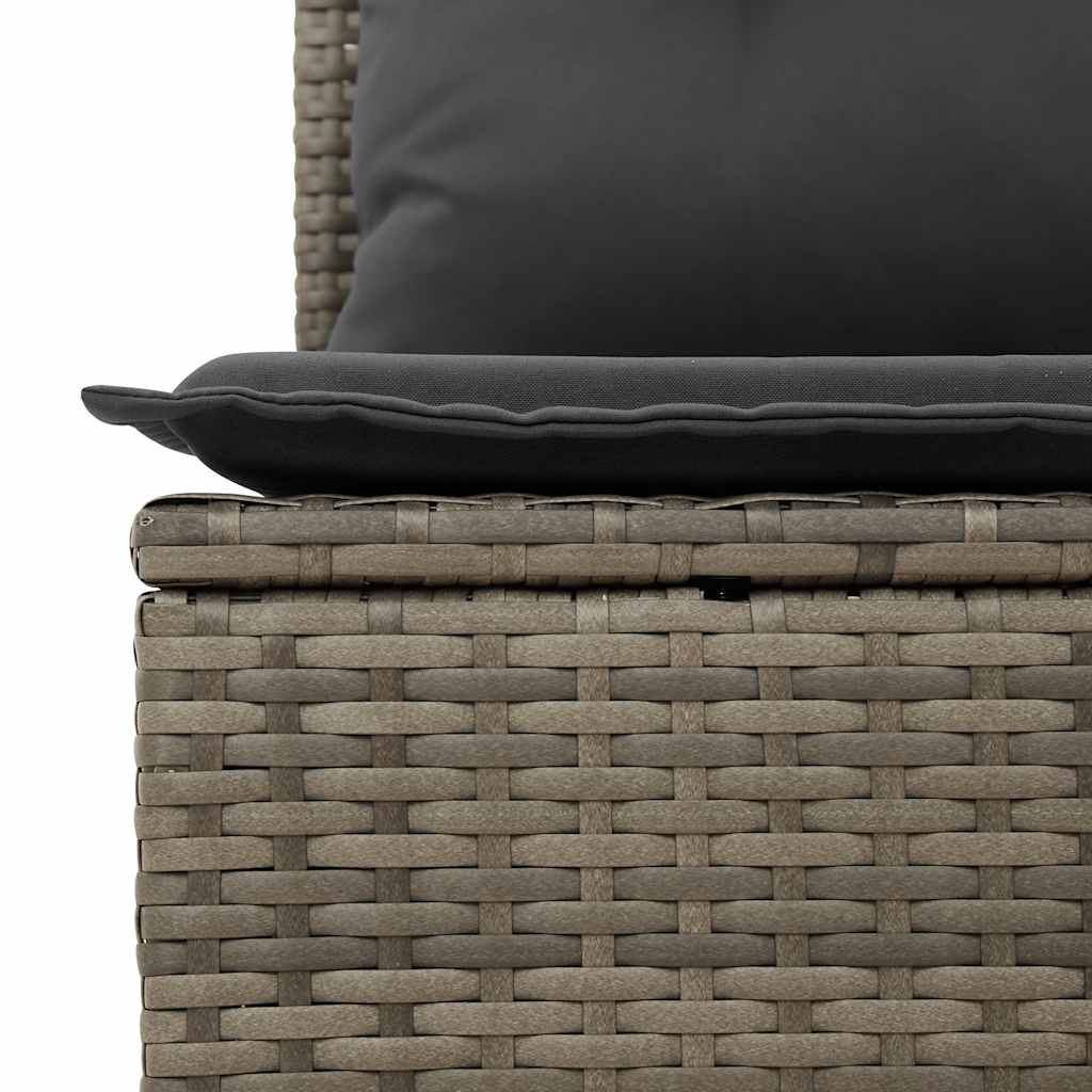 Loungesæt Til Haven 11 Dele Med Hynder Polyrattan Grå
