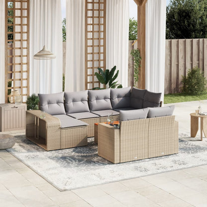 Loungesæt Til Haven 11 Dele Med Hynder Polyrattan Grå