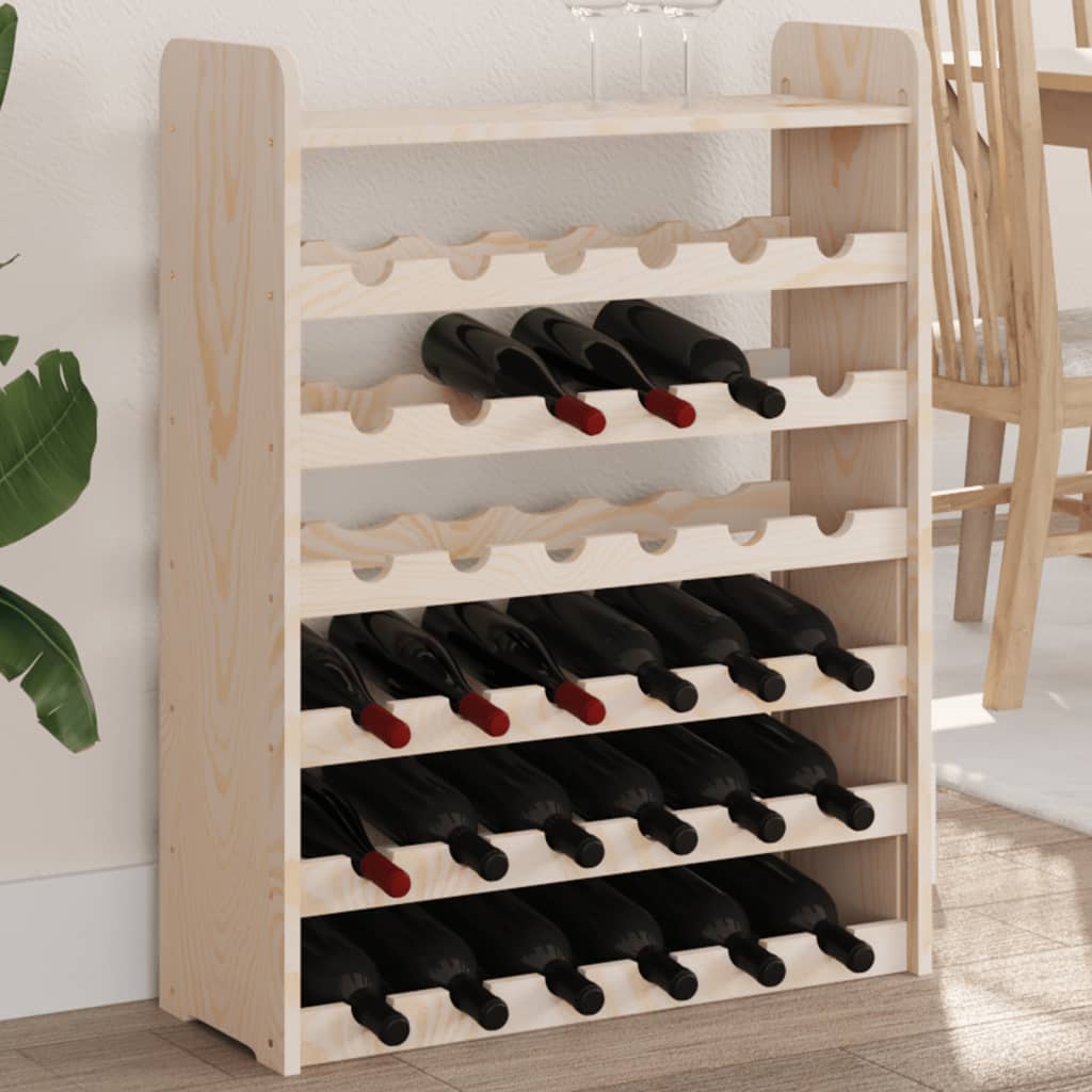 Vinreol 67,5X25X87 Cm Massivt Fyrretræ