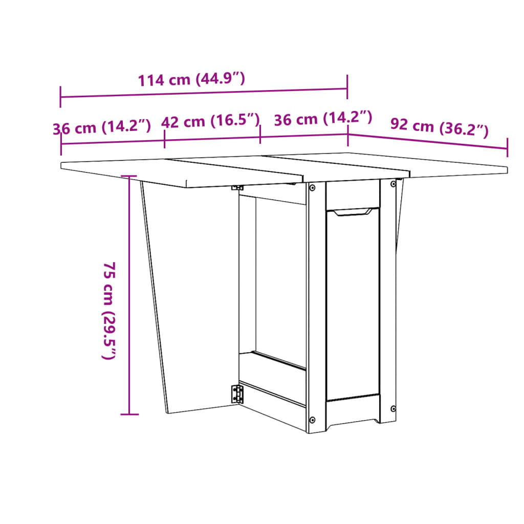 Spisebord Corona Foldbart Massivt Fyrretræ
