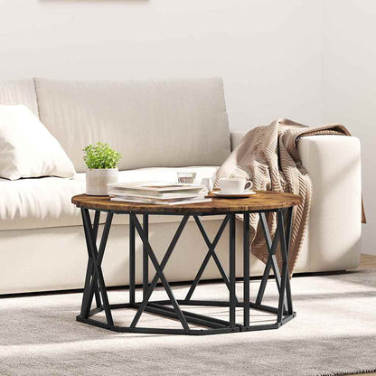 Sofabord Etræ 80 X 80 X 42 Cm Ingeniørtræ Og Stål