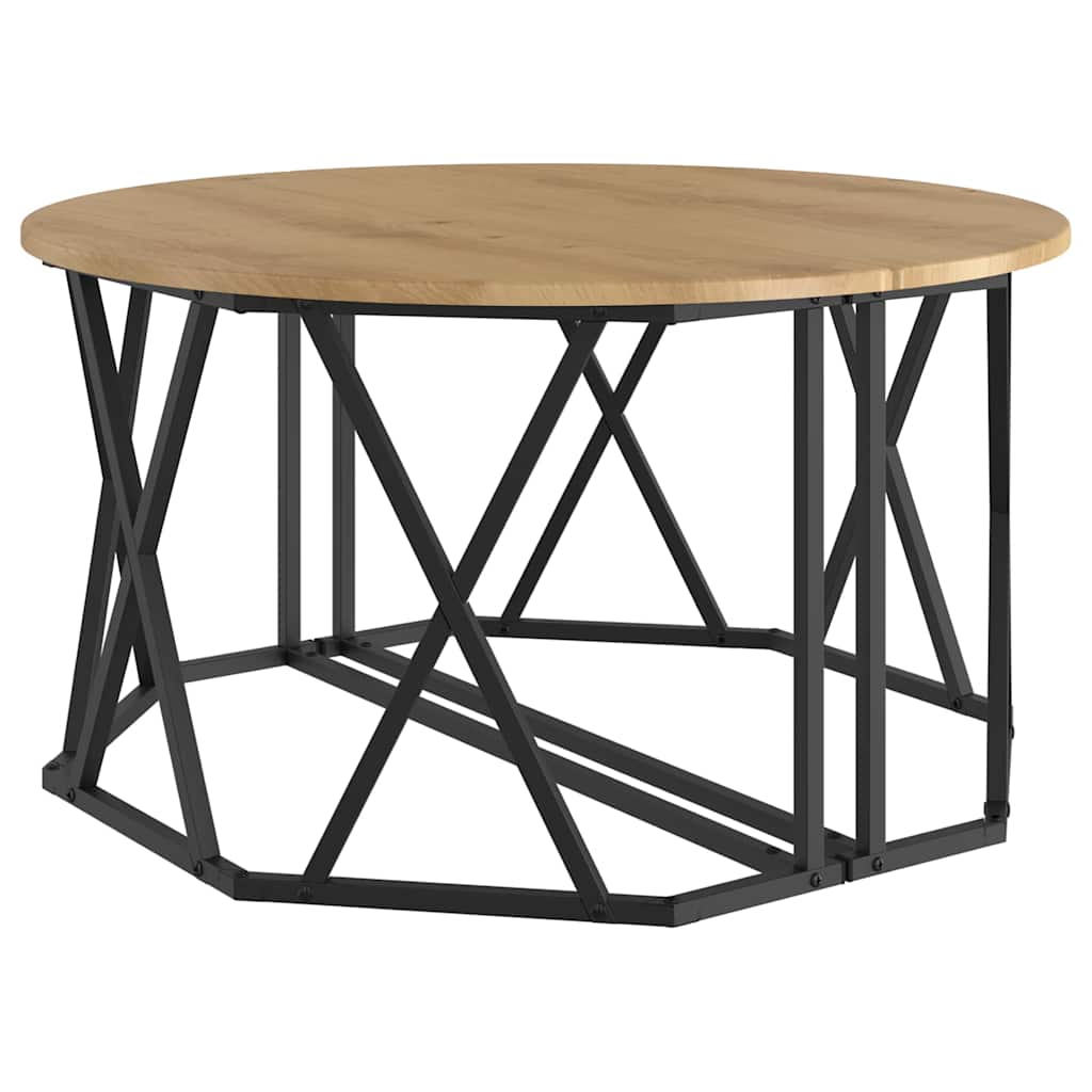 Sofabord Etræ 80 X 80 X 42 Cm Ingeniørtræ Og Stål