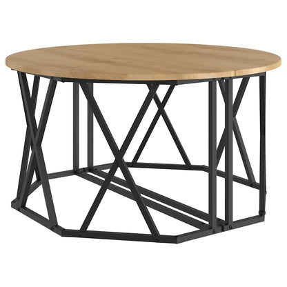 Sofabord Etræ 80 X 80 X 42 Cm Ingeniørtræ Og Stål