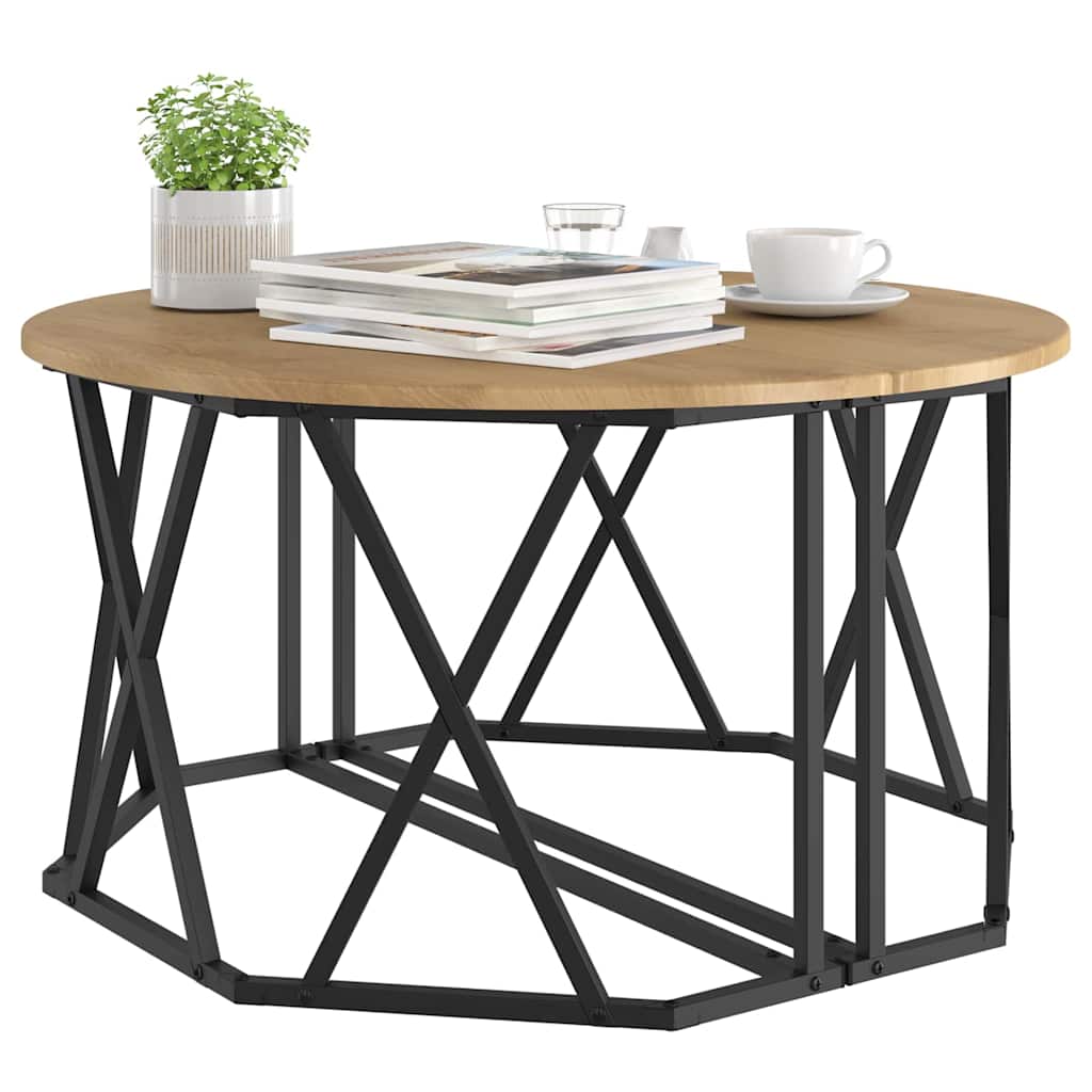 Sofabord Etræ 80 X 80 X 42 Cm Ingeniørtræ Og Stål
