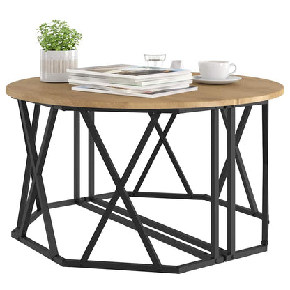 Sofabord Etræ 80 X 80 X 42 Cm Ingeniørtræ Og Stål