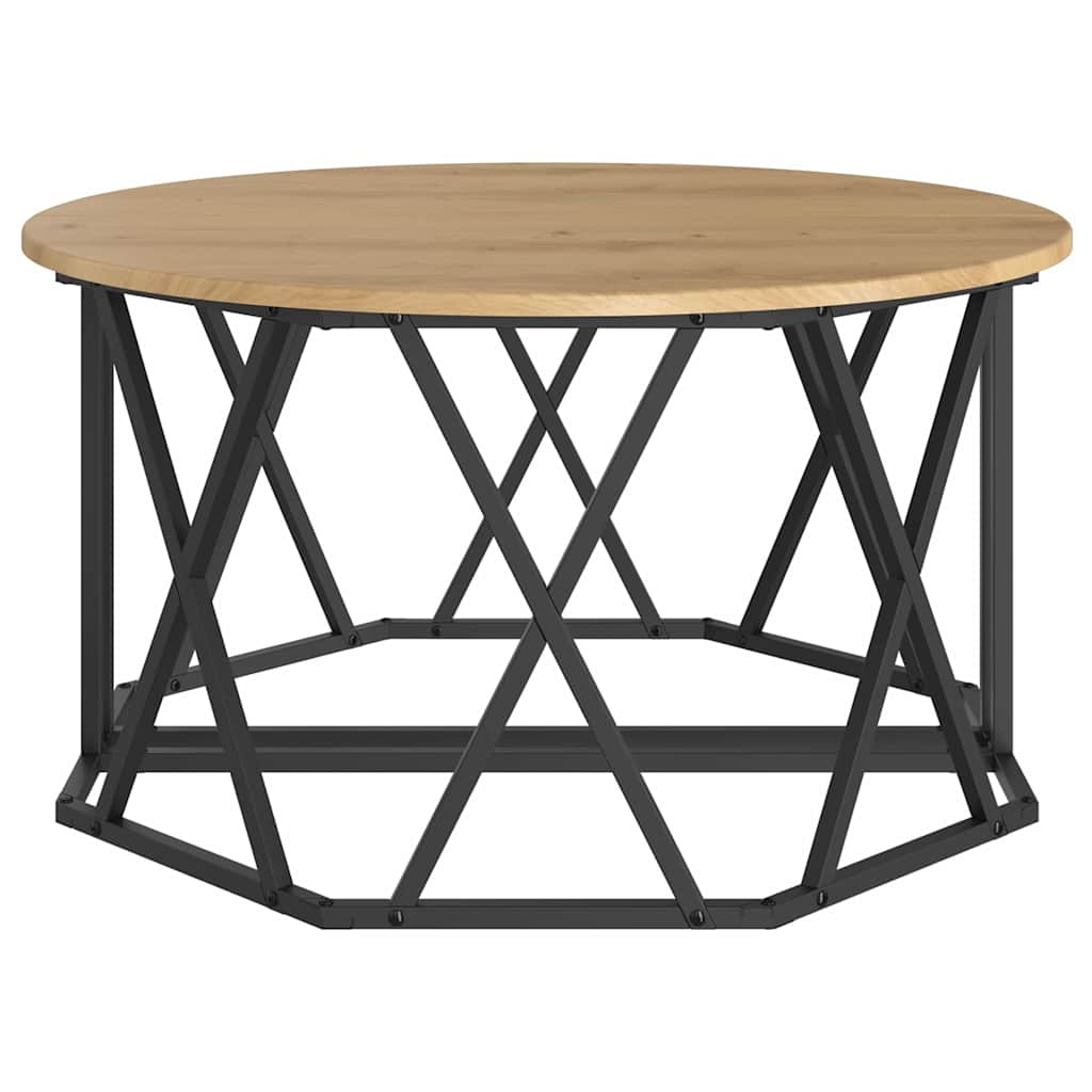 Sofabord Etræ 80 X 80 X 42 Cm Ingeniørtræ Og Stål