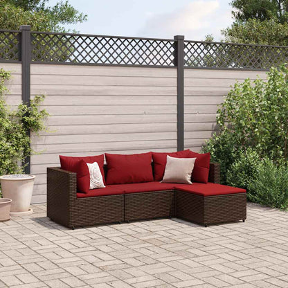 Loungesæt Til Haven 5 Dele Med Hynder Polyrattan