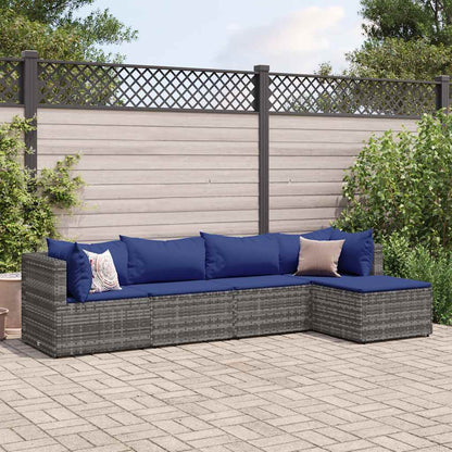 Loungesæt Til Haven 5 Dele Med Hynder Polyrattan