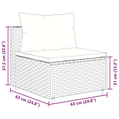 Loungesæt Til Haven 6 Dele Med Hynder Polyrattan Brun