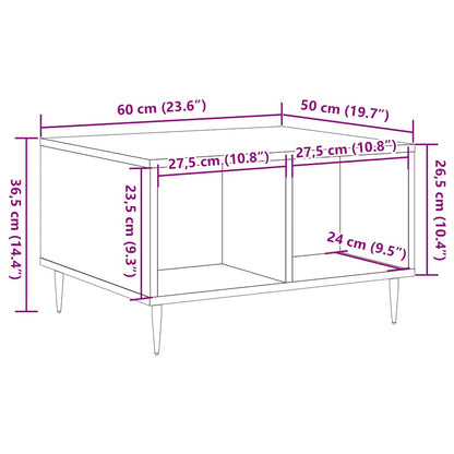 Sofabord 60X50X36,5 Cm Konstrueret Træ Kunsteg