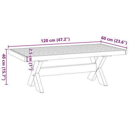 Sofabord Noain A-Formede Ben 120X60X40 Cm Massivt Træ Fyrretræ
