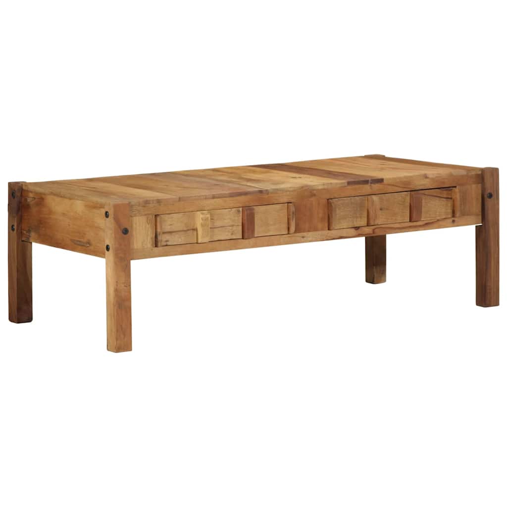 Sofabord Med Skuffe Brun 110 X 54 X 35 Cm Solid Genbrugs Træ