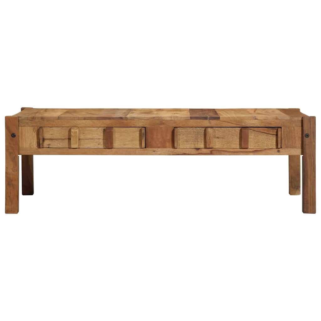 Sofabord Med Skuffe Brun 110 X 54 X 35 Cm Solid Genbrugs Træ
