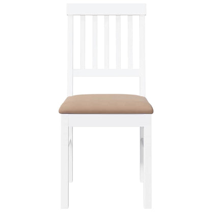 Spisebordsstole Med Hynder 2 Stk. Massivt Gummitræ Hvid