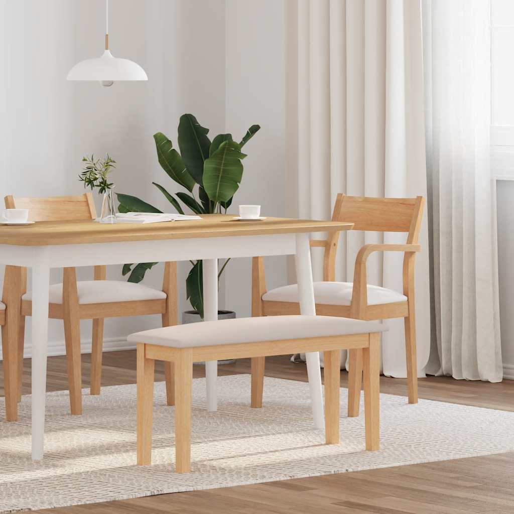 Bænk 90 Cm Massivt Gummitræ Brun