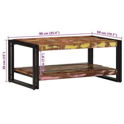 Sofabord 90X50X38 Cm Massivt Genbrugstræ Flerfarvet