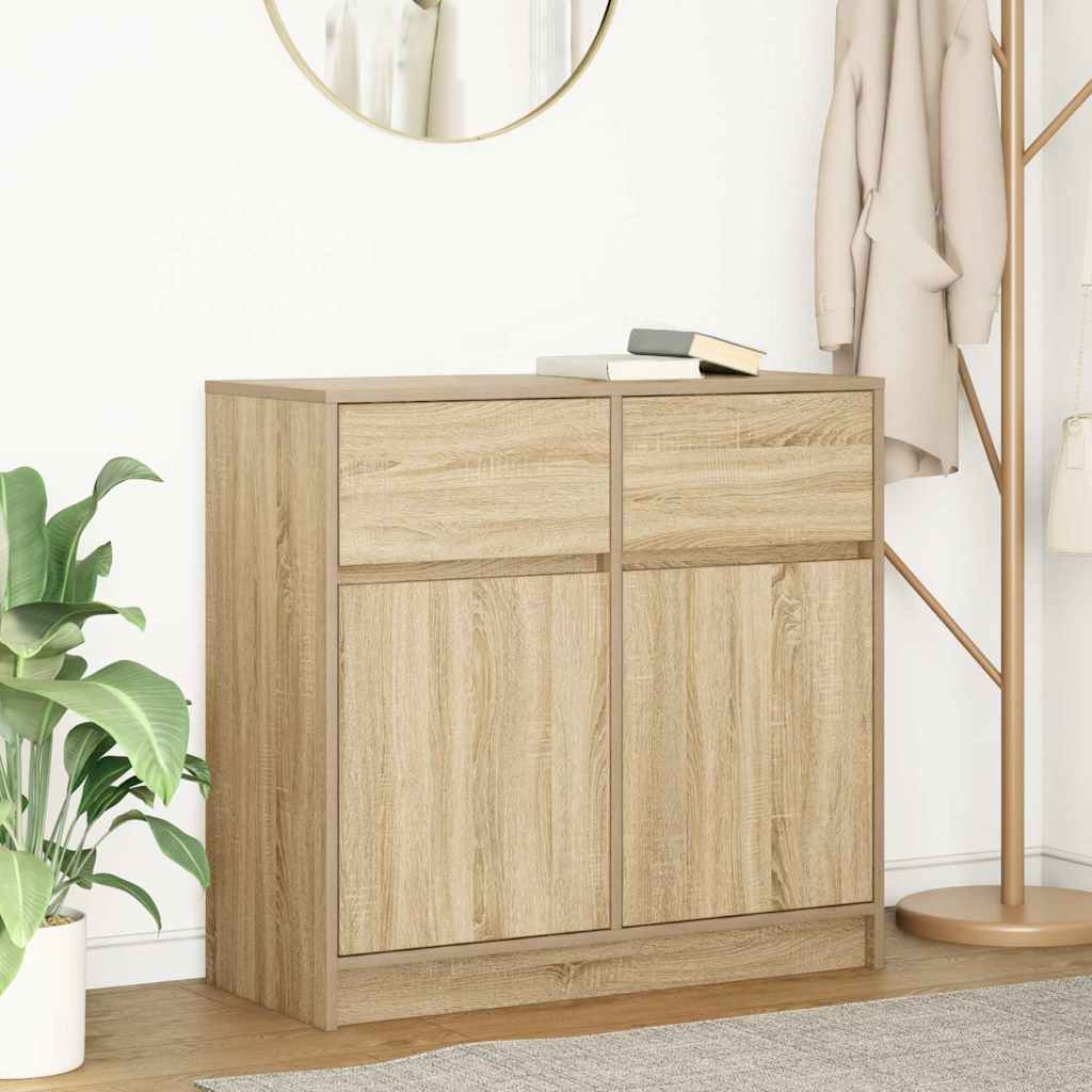 Kommode Med Skuffe 80X34X76 Cm Konstrueret Træ